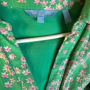 Draper James Green Floral Blouse